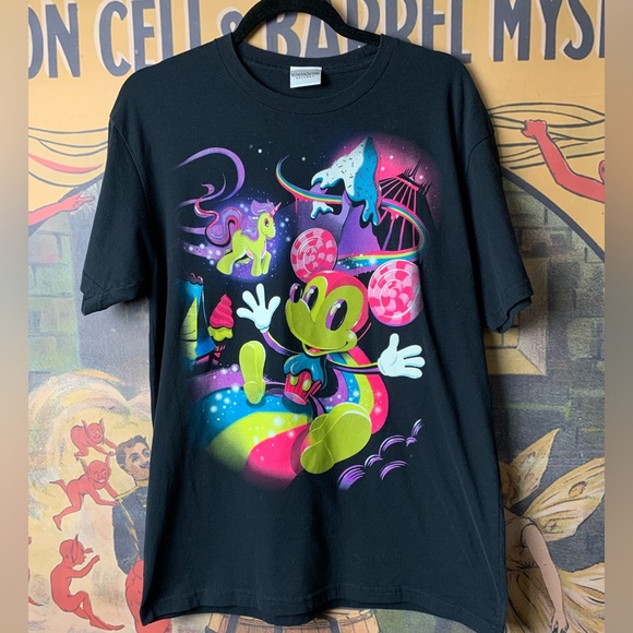 Disney Tops - Sticky Mickey Psychedelic Sweets Downtown Disney Wonder Ground Graphic T-Shirt